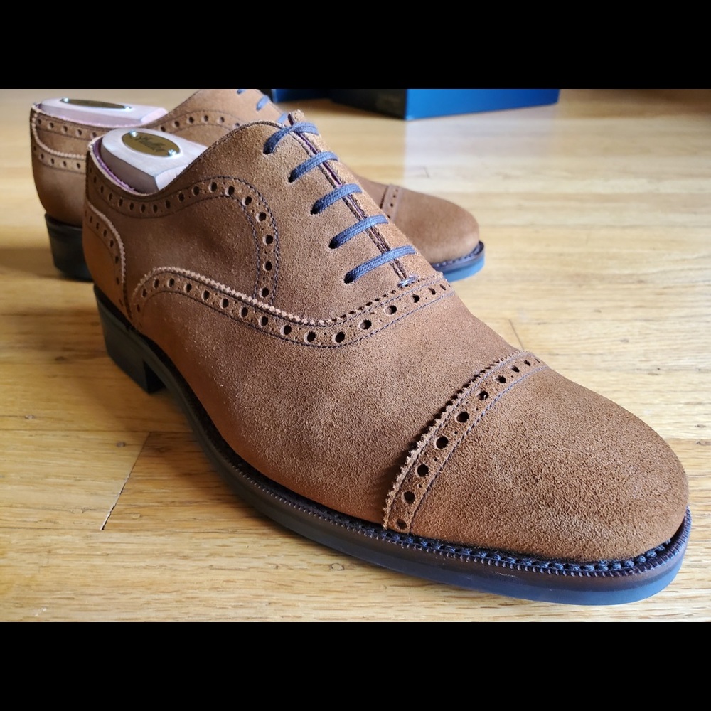 Cobbler Union tobacco suede William brogue 7.5 US
